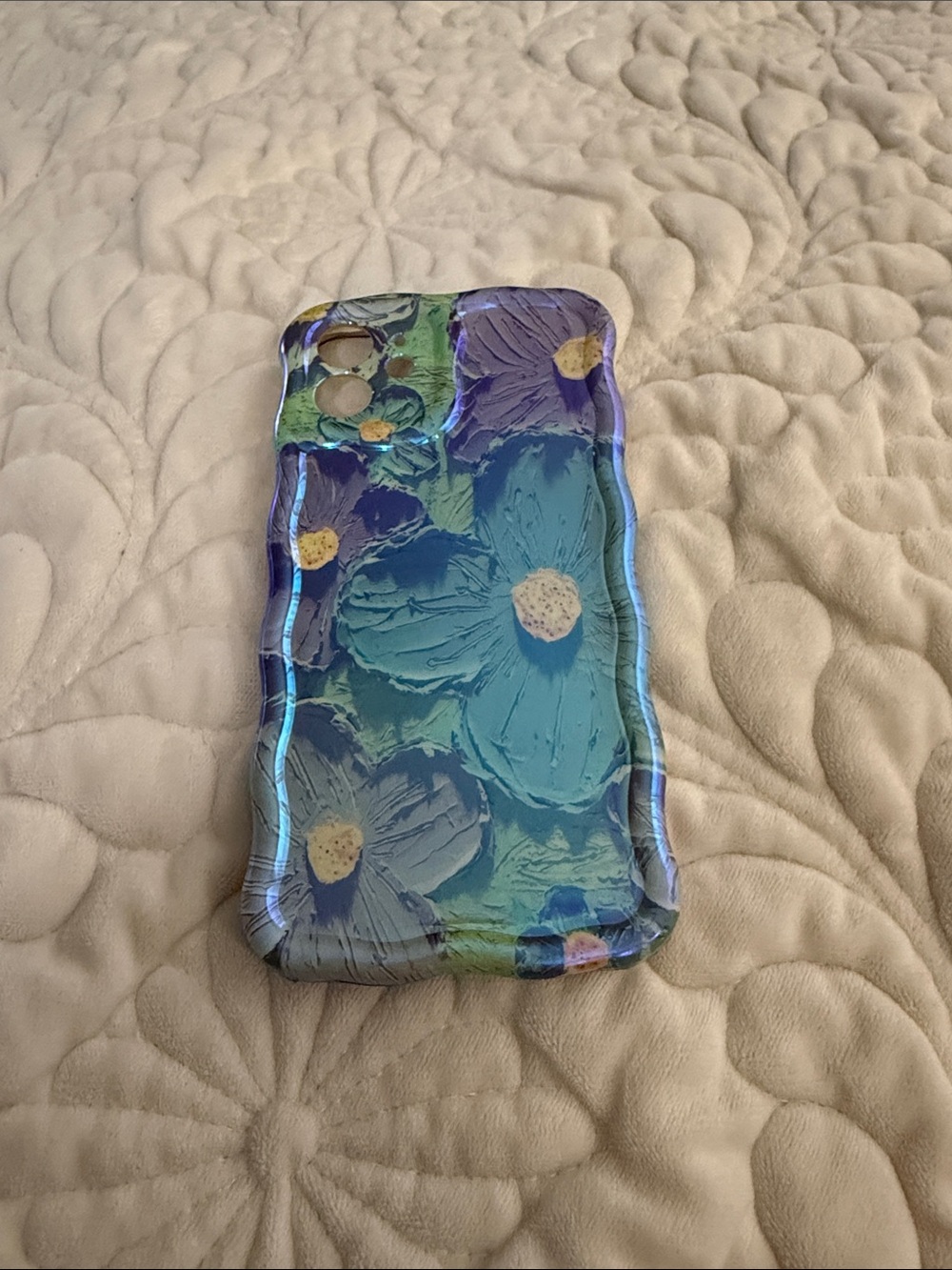 Floral Blue & Purple iPhone 12 Case